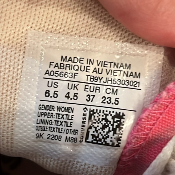 Converse Allstar Chuck Taylor hightop platform sneakers pink & white shoes 6.5 - Picture 15 of 15